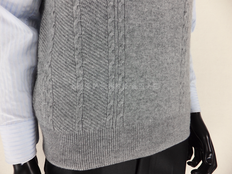 Áo vest nam cổ chữ V mùa thu và mùa đông mới không tay vest đan áo vest trung niên len mỏng áo khoác len nam trung niên