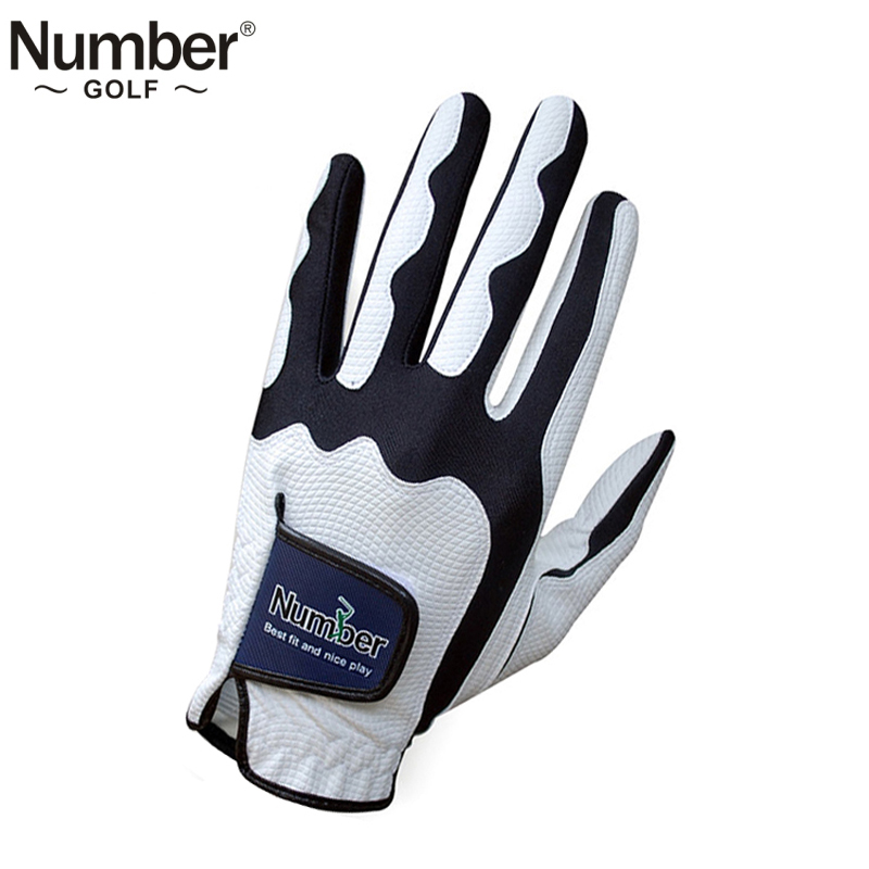 number golf glove for men and women with two hands elastic attached to breathable anti-slip PU golf gloves