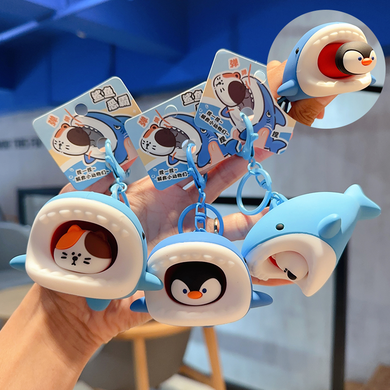 Creative New Product Stress-Relief Genuine Shark Toy Keychain for Girls, Cute Claw Machine Bag Pendant Creative New Product Stress-Relief Genuine Shark Toy Keychain for Girls, Cute Claw Machine Bag Pendant
