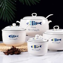 Nordic style ceramic seasoning tank lard tank Pepper oil salt tank Sugar tank seasoning box Kitchen supplies large capacity single