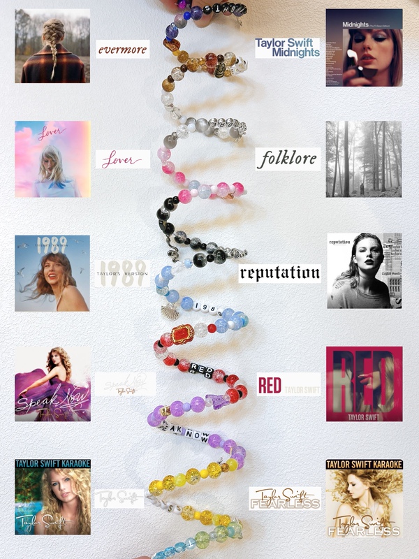 Taylor Swift Friendship Bracelet, Ten-In-One, Taylor Swift Bracelet Accessories, with Pendant and Beads