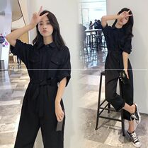 Tooling one-piece female small one-piece one-piece suit trendy schoolgirl Korean version of tooling one-piece wild retro summer