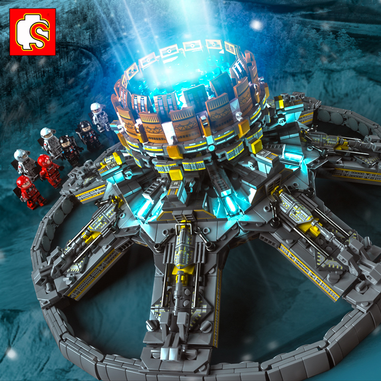 Senbao building blocks Senbao Wandering Earth series cosmic planetary engine thruster lighting model 107028