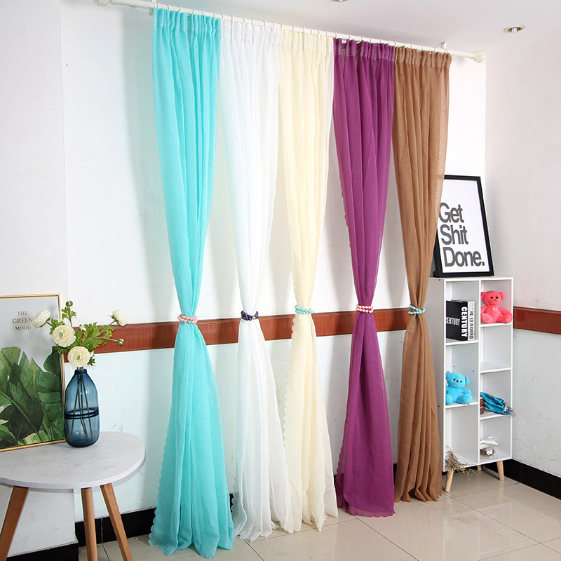 White yarn thin window screen Bay window Balcony screen curtain screen ply fabric finished white sand partition decorative semi-shading