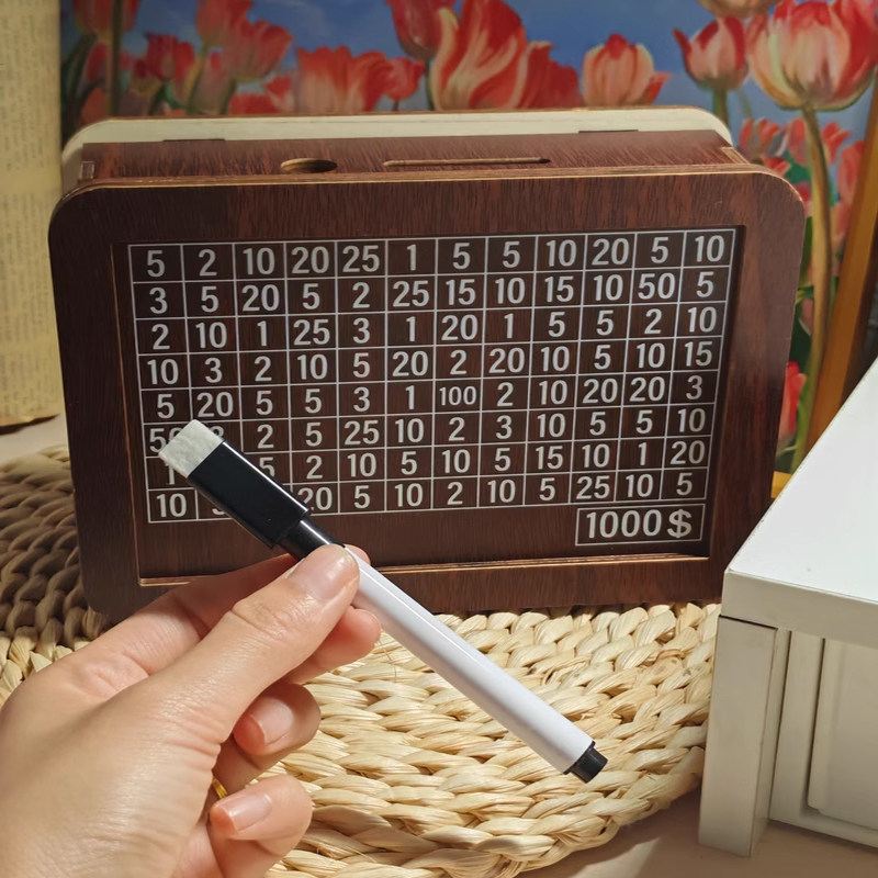 2025 New Wooden Digital Piggy Bank, Only Deposits, No Withdrawals, Retro High-End Creative Piggy Bank Toy for Boys and Girls