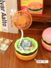 Summer Mini Hamburger Fan, Practical Birthday Gift for Girls, USB Charging, Office Desktop, Silent