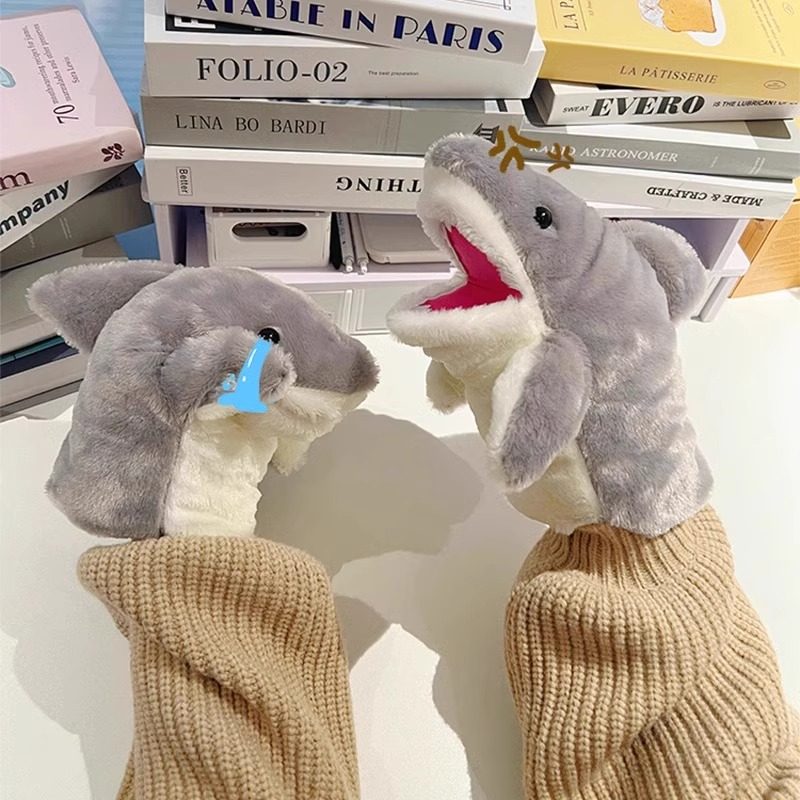 Girl's Toy Greedy and Hungry Little Shark Plush Doll with Openable Mouth, Hand Puppet, Glove Plush Toy, Children's Toy