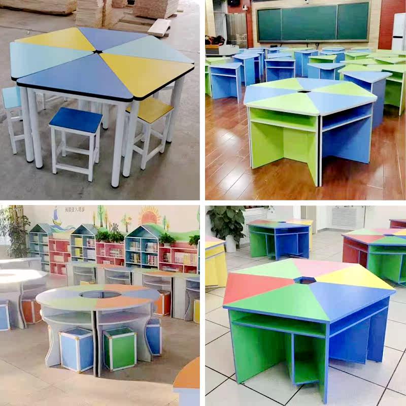 Activity Coaching Class View Table Color Fine Art Table Painting Computer Desk Manual Training Course Hexagon Composition Table
