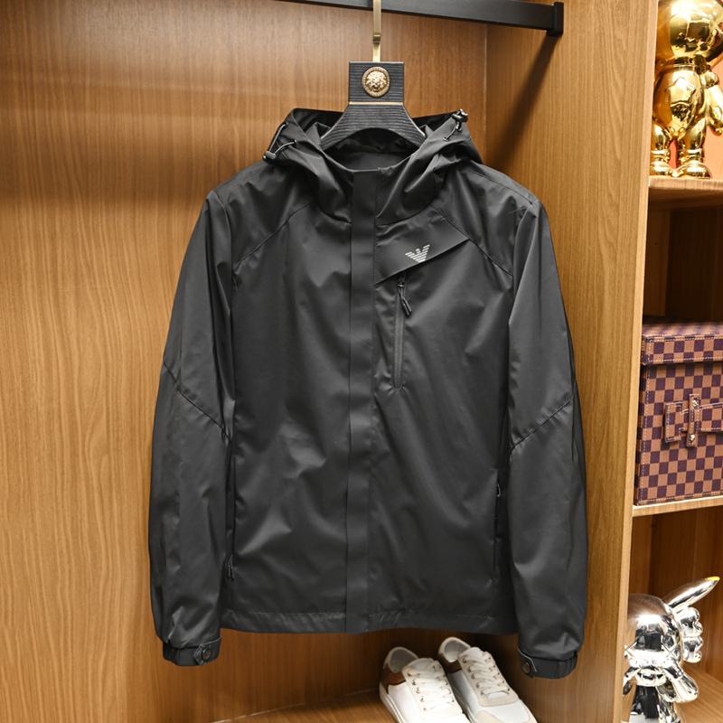 Korean Boutique Trendy Brand Fashion Softshell Jacket Men's Clothing 2025 Autumn and Winter Light Luxury Simple Top Windproof Hooded Coat