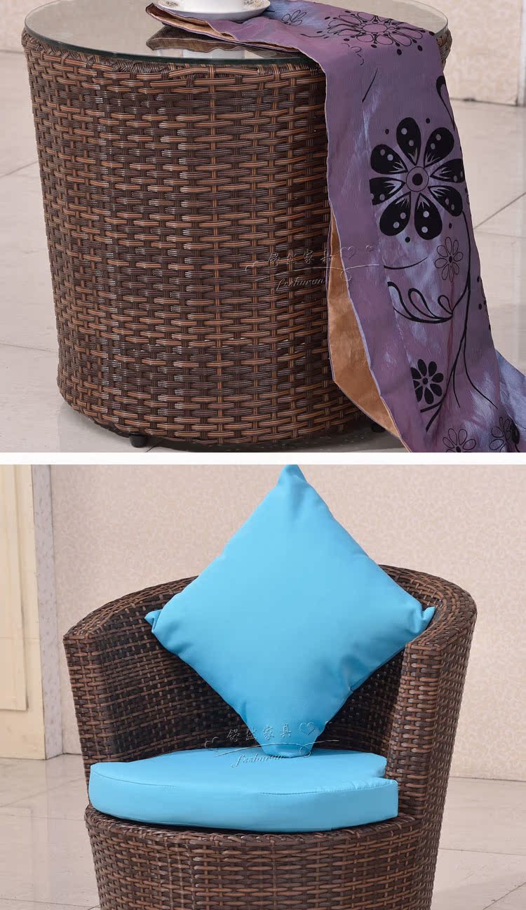 Wicker ghế ba hoặc năm bộ ban công ngoài trời bàn ghế kết hợp cafe sân vườn bàn giải trí và ghế khách sạn đồ gỗ ngoài trời ban ghe san vuon