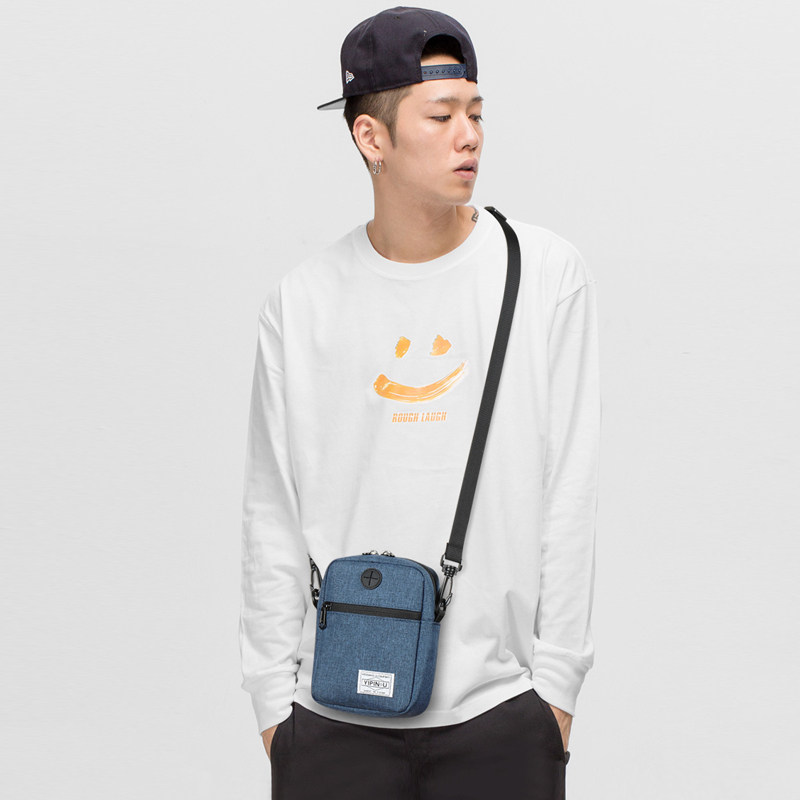 Skew satchel shoulder mini small bag men small satchel with small hanging bag mobile phone bag Leisure scapegoat Trampoline Bungee Hip Hop