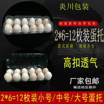 New two-row medium 12 pieces of grass egg tray disposable green shell egg plastic packaging egg tray small