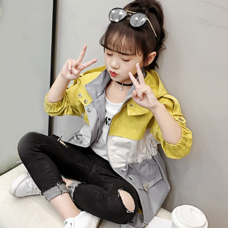 Girls' clothing autumn clothing 2022 new girls' western style fashionable middle-aged children's spring net red windbreaker coat tide