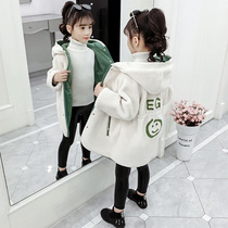 Girl Spring Autumn Clothing 2022 New Childrens Clothing Deep Autumn Thick Children Children Ocean Gas Plus Cotton Glint Cotton Jacket Tide