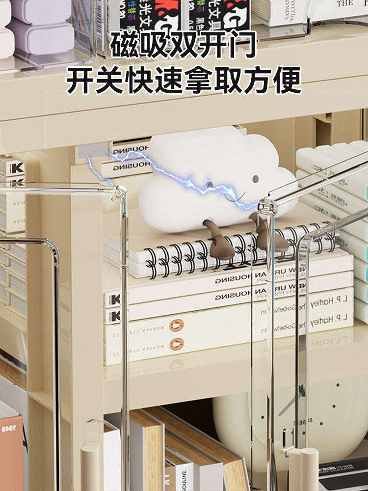 School Bag Storage Rack, Movable Trolley, Book Storage Rack, Multi-Layer Home Storage Solution for School Bags, Under-Desk Cabinet with Wheels