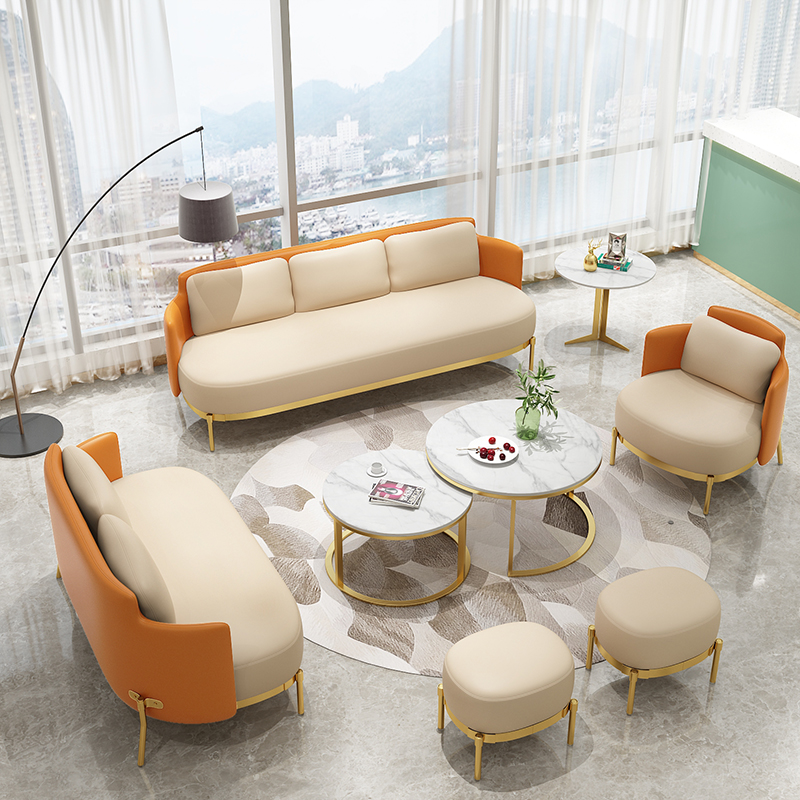 Light luxury office sofa coffee table combination simple modern hotel lobby lounge area business reception negotiation