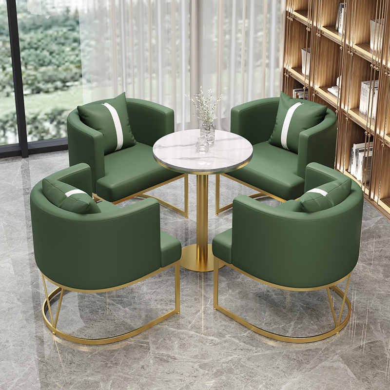 Light luxury cafe table and chair combination bar clear bar milk tea shop net celebrity single sofa Nordic leisure meeting and negotiation