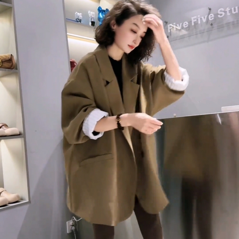 European Style Casual Blazer for Women 2026 Spring and Autumn New Loose Fashion Mid-Length Double-Breasted Suit