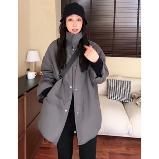 Lightweight Cotton Jacket for Women, 2025 Autumn and Winter New Design, Loose Fit, Slimming, Mid-Length, Stand Collar, Padded Cotton Coat, Trendy