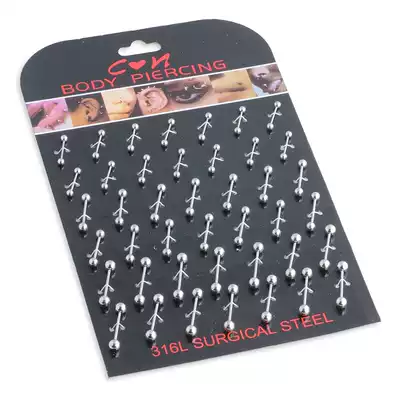 42 sets of nightclub tongue nail mixed set personality stainless steel lip nail male titanium steel ear bone nail female puncture