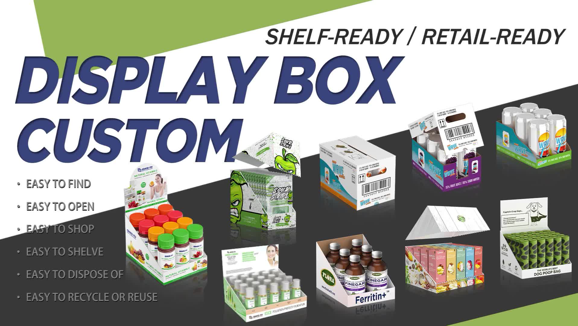 Custom Walmart Supermarket Sock Corrugated Pdq Hsc Tray Display Retail