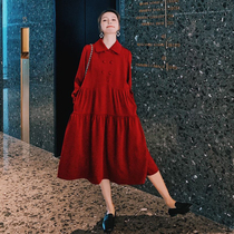 Foreign maternity wear age lactation dress spring autumn 2021 New Red Door A- line dress pregnant women skirt