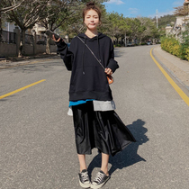 Pregnant women spring dress fake two Net red suit dress new loose fashion style Foreign style medium long sweatshirt skirt