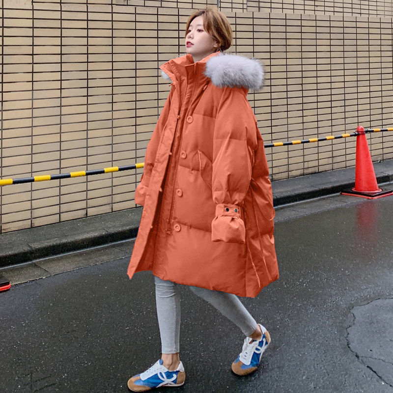 Large size pregnant women's New Year down cotton jacket winter 2021 New late pregnancy loose long cotton padded jacket