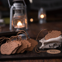 Primary color vegetable tanned cowhide @ Slowly raise color the better to use see 2021 ox year Lucky Fortune Fortune auspicious car pendant