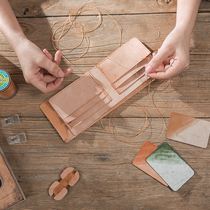 DIY material bag made a wallet to give him hand-stitched Italian fog wax leather