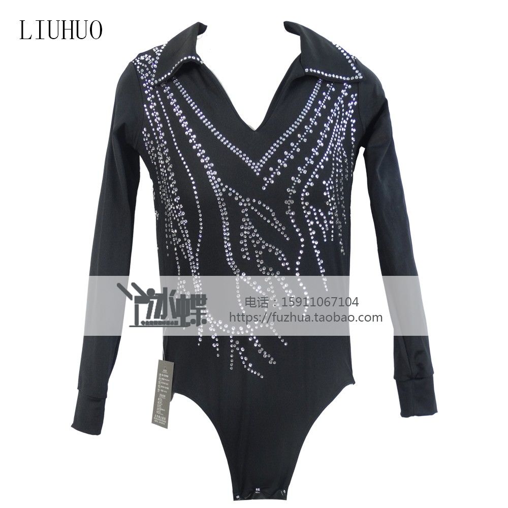 LIUHUO figure skating men's performance clothing high-end custom competitive clothing adult performance clothing black BD533