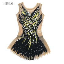 Liuhuo Art Gymnastics Costume High-end Customized Adult Kids Cheerleading Clothes Black BD506
