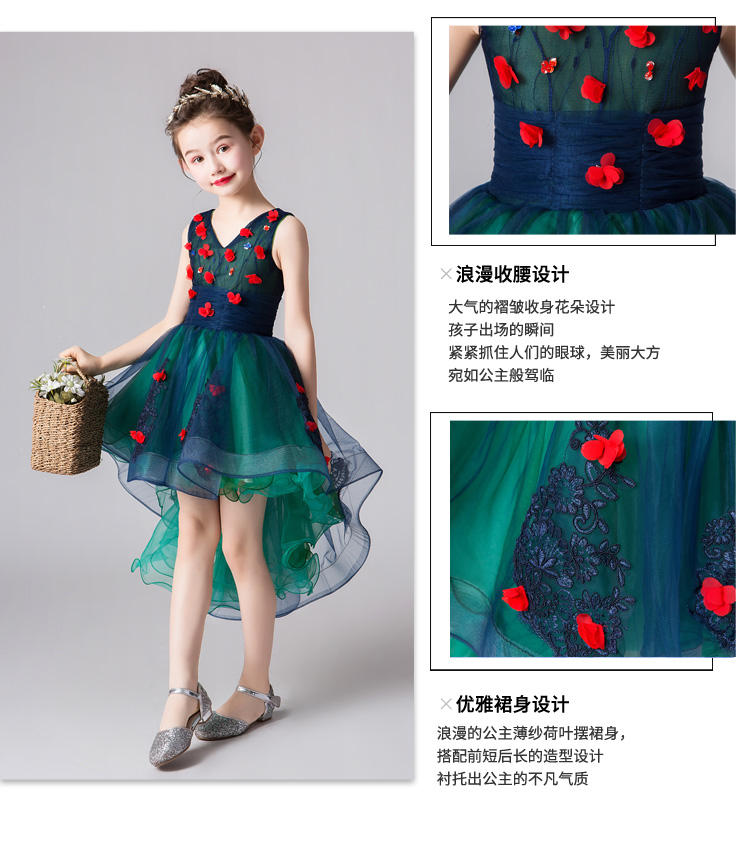 Cô gái mới catwalk buổi tối trình diễn váy pettiskirt trẻ em trình diễn trang phục nhỏ chủ trang phục piano mùa đông - Váy trẻ em shop bán đồ trẻ em