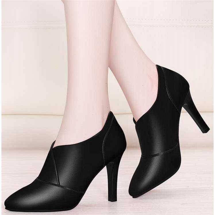 High-heeled shoes women's spring new 2018 women's shoes Korean version all-match stiletto pointed toe single shoes women's mid-heel work shoes