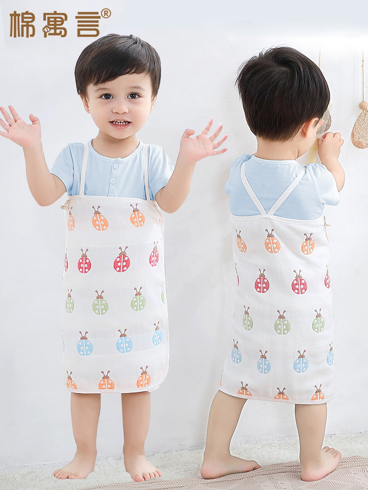 Cotton fable cotton gauze baby belly vest-style anti-kicking is sleeping belly protection children Spring and Autumn anti-cold artifact