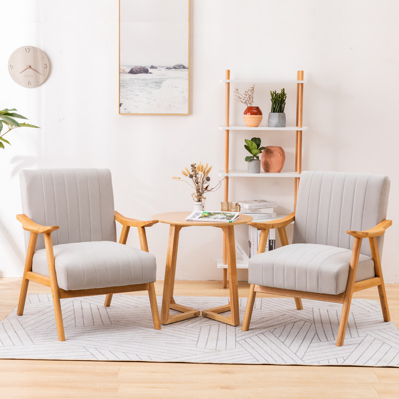 Office Sofa Brief Solid Wood Reception room Living Room Sample House Display Center Negotiation Hotel Casual Sofa Chair Subtea Table Group