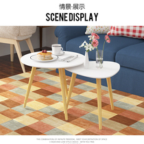 Solid wood tea table round small table minimalist sofa edge a few living-room corner a few bedrooms small round table Nordic side table