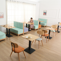 Custom West Restaurant Port Style Themed Milk Tea Shop Dessert Coffee Buffet Fast Food By Wall Cassette Sofa Table