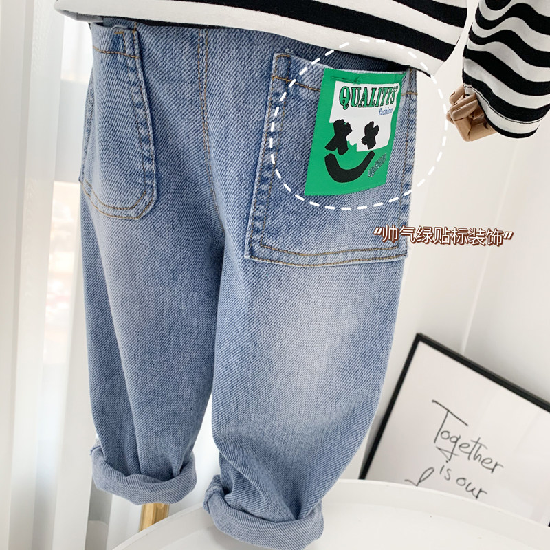 Ultra Soft Boy Jeans Spring 2022 New Children Spring Light Color Old Daddy Pants Kharen Pants