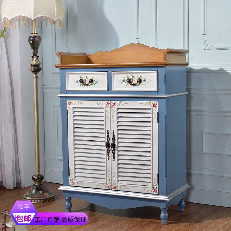 American Country Virgin Doing Old Shutters Multi-layer Activity Secret Shoe Cabinet Tea Cabinet Meal