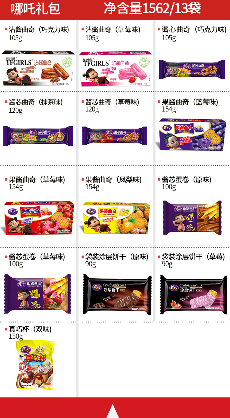 真巧 哪吒联名款 混合零食礼盒 1562g 图2