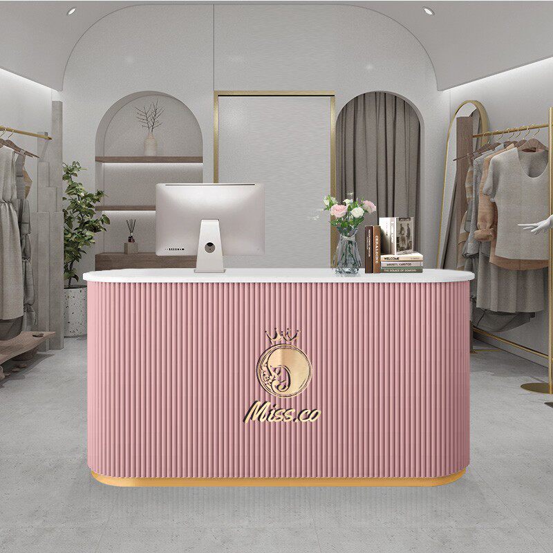 Simple beauty salon reception reception desk modern women's clothing store cash-out bar bar counter