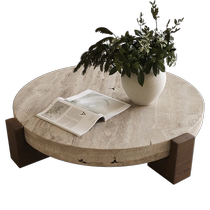 PAULJOHN minimalist mid-century style coffee table living room small apartment light luxury home designer art round coffee table