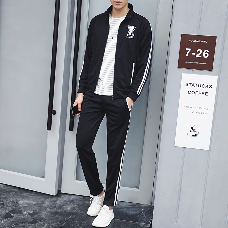 卫衣套装男女韩版潮流学生2017秋季外套长袖开衫休闲运动服两件套