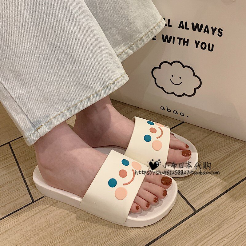 Japanese slippers women wear cute cartoon non-slip soft bottom bathing indoor household sandals and slippers in summer