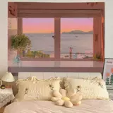 Ins Beautiful Window Landscape Network Red Live фоновые рамки