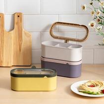 Household all-in-one multi-compartment seasoning box kitchen seasoning storage box seasoning seasoning box salt shaker seasoning bottle seasoning jar