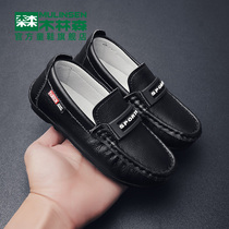 Mulinsen Doudou shoes boys shoes 2022 new autumn and winter trendy childrens fashion soft bottom 6 England leather 8 years old 10