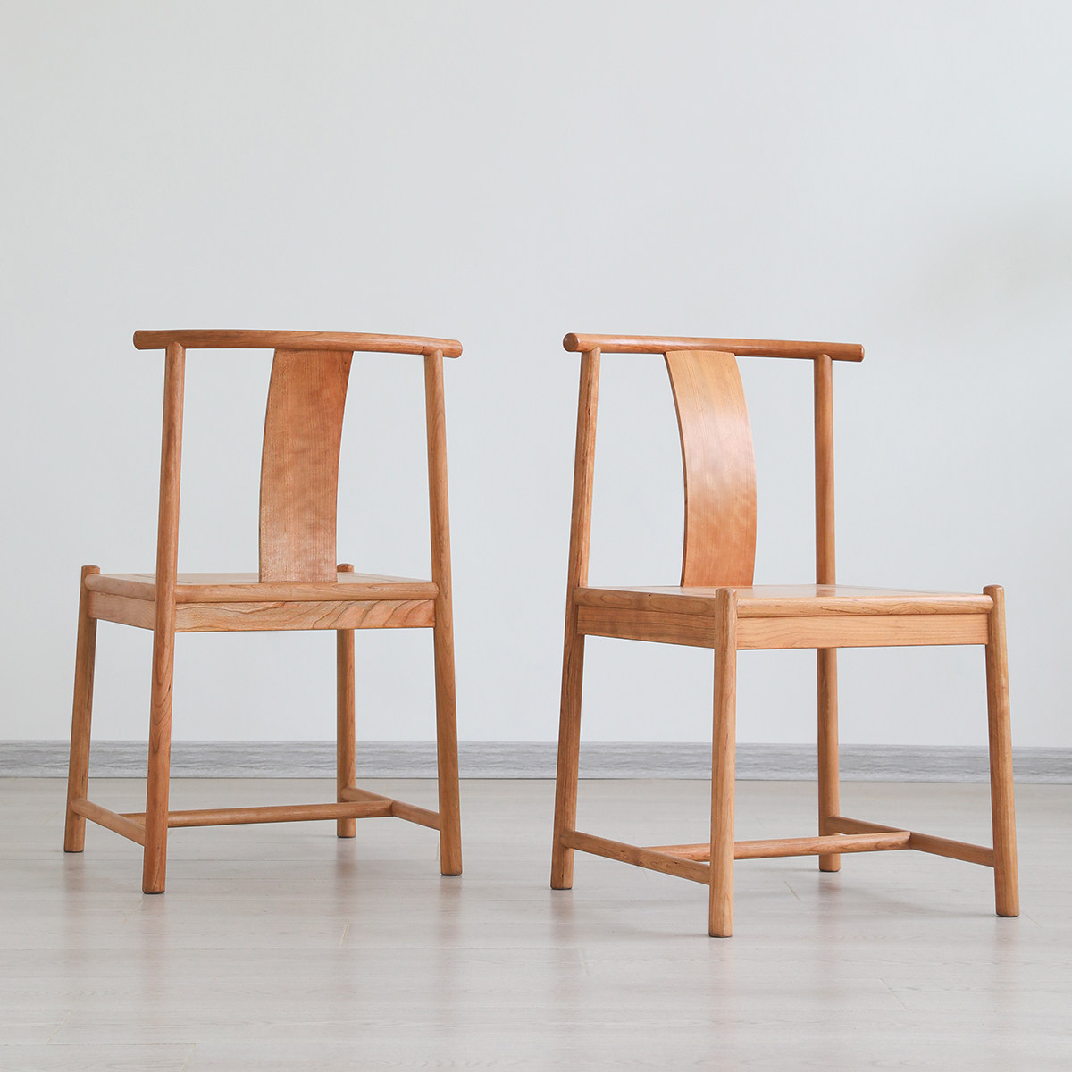 New Chinese Minimalist Circle Chair Black Walnuts Wood Cherry Solid Wood Free Lacquered Bookchair Make-up Chair Dining Chair Horn Chair Leaning Back Chair