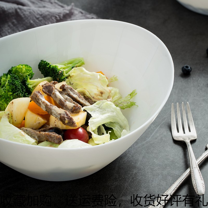 Creative Boat Shaped Milk White Tempered Glass Fruit Salad Creative heat resistant size Tonbowl Vegetable Basin Microwave-Taobao